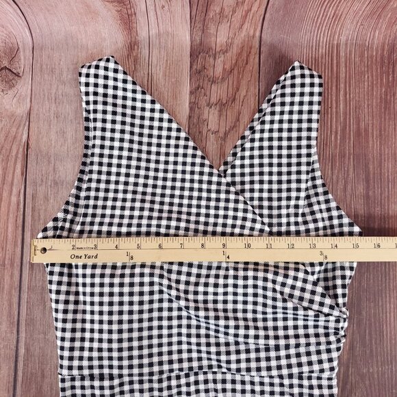 NWT Lands End Womens Size 12 Black White Gingham Swim Dress Bathing Suit - Picture 14 of 16